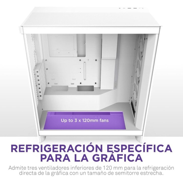 NZXT H7 Flow RGB 2024 Cristal Templado USB 3.2 Blanco