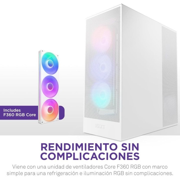 NZXT H7 Flow RGB 2024 Cristal Templado USB 3.2 Blanco