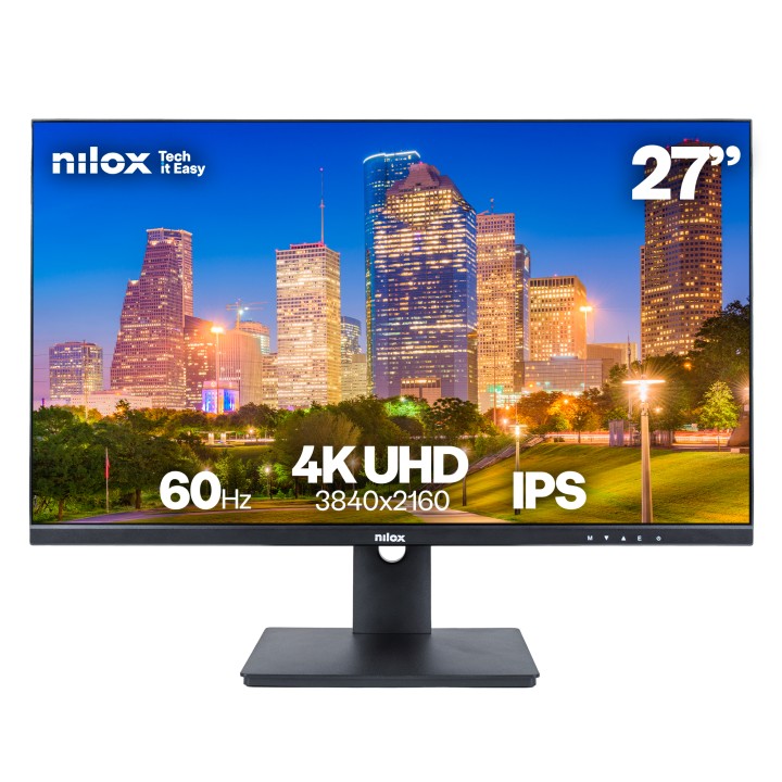Monitor NILOX 27" IPS 4K UHD 60Hz Negro (NXM274KD11)