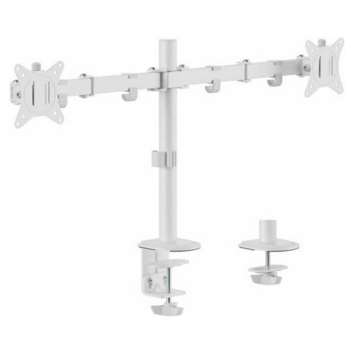 Equip Soporte de Mesa para 2 Pantallas 17"-32" Brazo Inclinable y Giratorio 100x100 mm 360 Blanco
