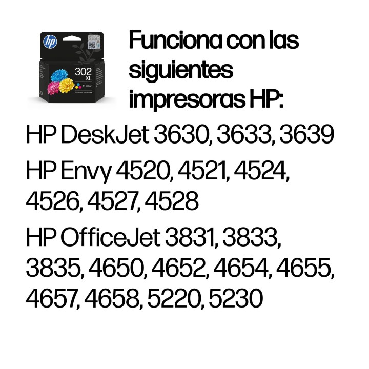 Tinta HP 302XL Tricolor 8ml 300 páginas (F6U67AE)