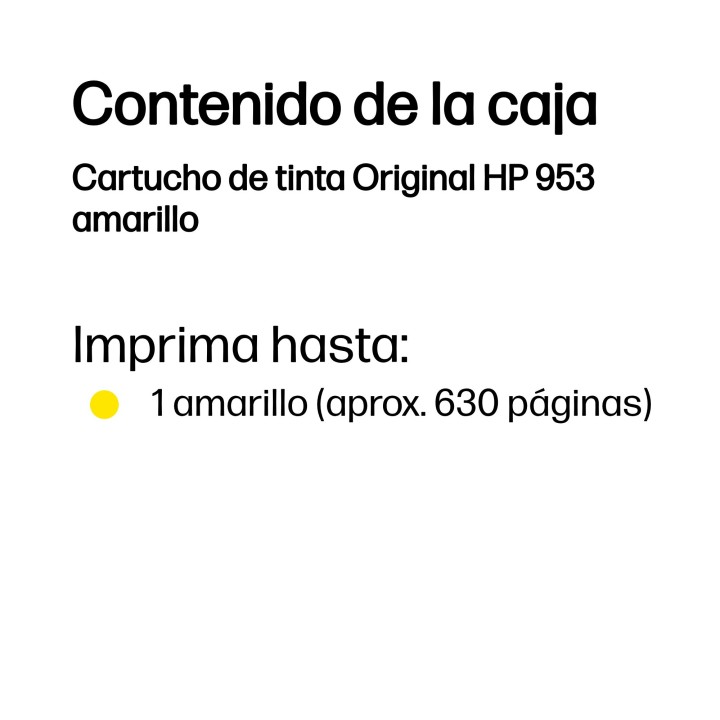Tinta HP 953 Amarillo 9ml 630 páginas (F6U14AE)