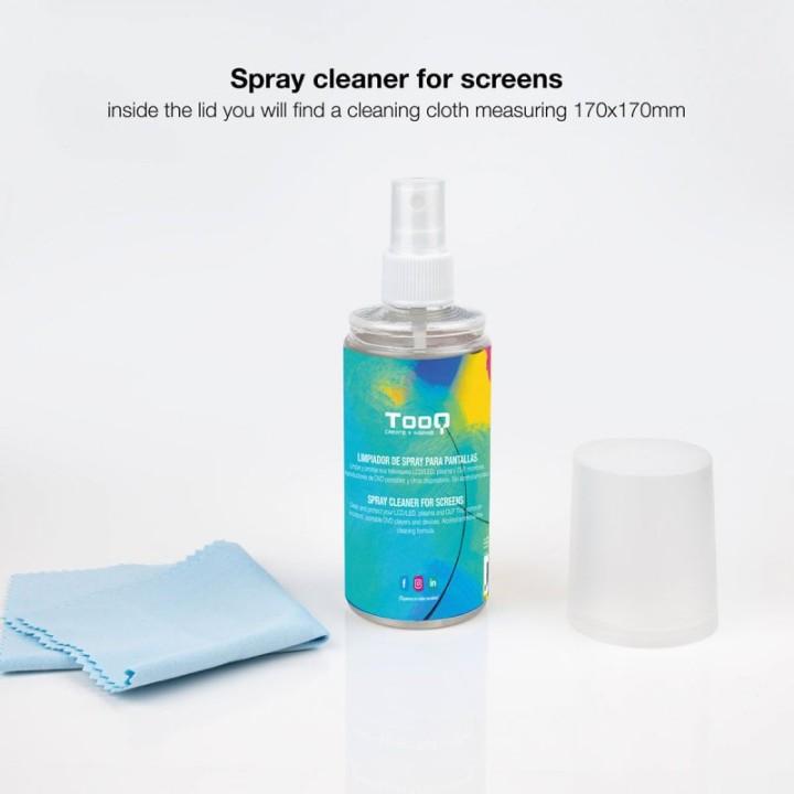 Tooq TQSC0016 Kit Limpiador de Pantallas 150ml con Paño de Microfibra