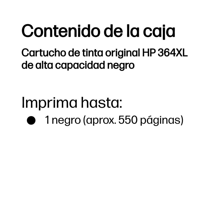 Tinta HP 364XL Negro 550 páginas (CN684EE)