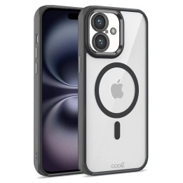 Cool Funda Magnética Transparente con Borde Negro para iPhone 16