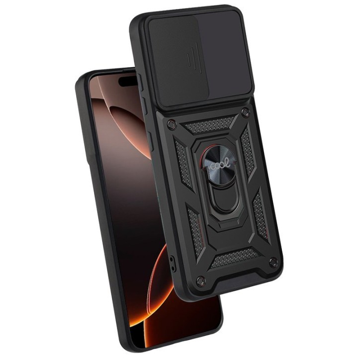Cool Funda Hard Ring Negra para iPhone 16 Pro Max