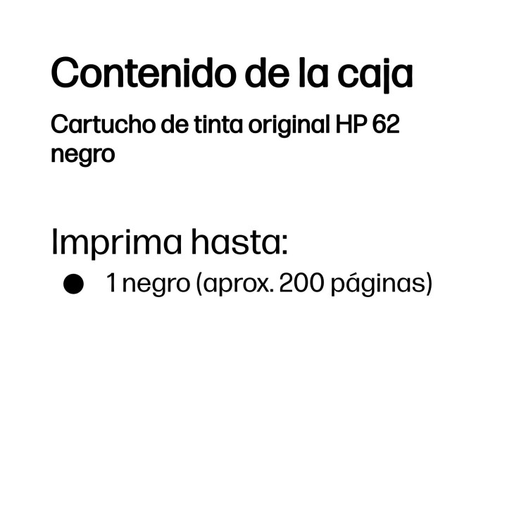 Tinta HP 62 Negro 4ml 200 páginas (C2P04AE)