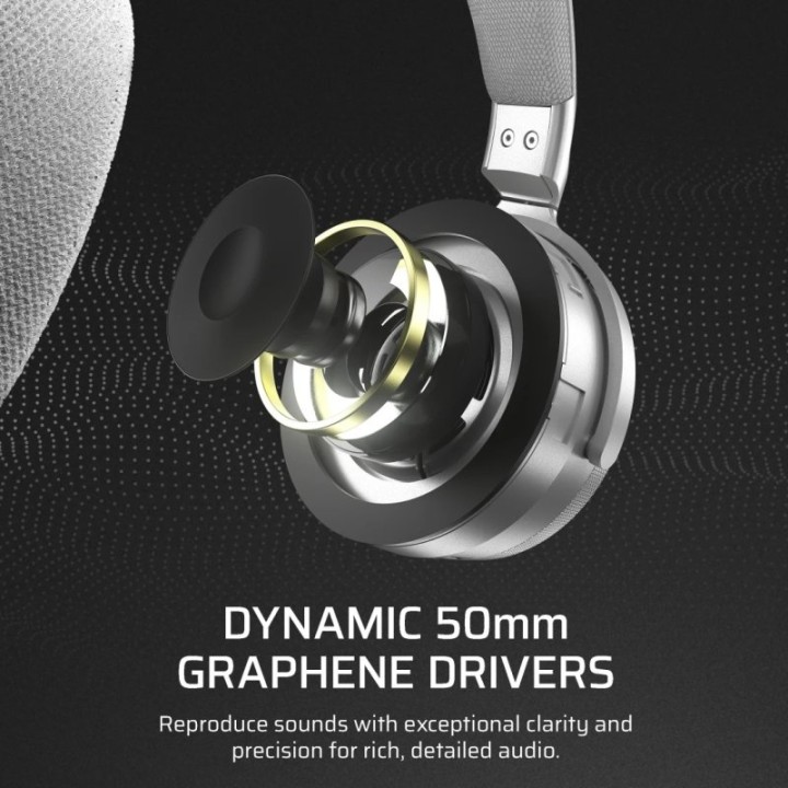 Corsair VIRTUOSO MAX Silver Auriculares Gaming Inalámbricos con Cancelación de Ruido Dolby Atmos