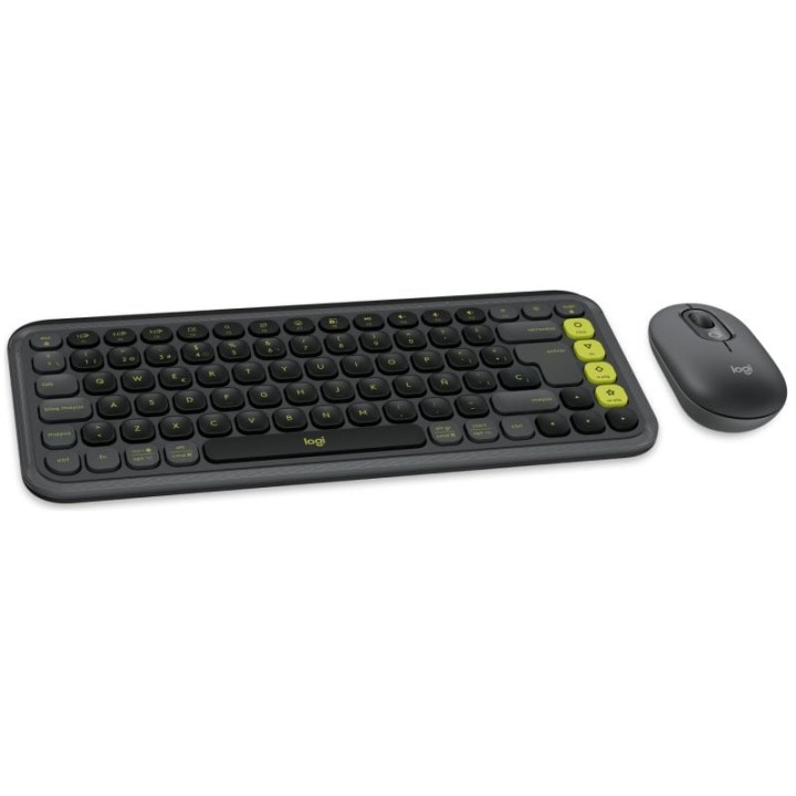 Logitech POP Icon Combo Pack Teclado + Ratón Inalámbrico Bluetooth Grafito y Verde
