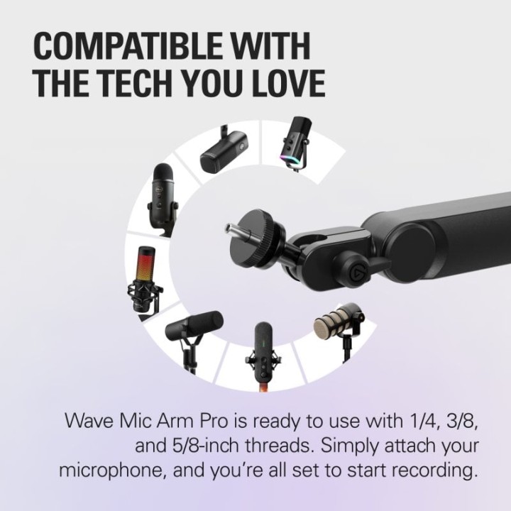 Elgato Wave Mic Arm Pro LP Brazo Soporte para Micrófono Bajo Perfil Resorte de Gas Negro