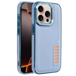 Cool Milano Funda Reforzada de TPU y Polipiel Azul para iPhone 16 Pro Max