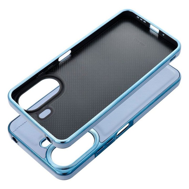 Cool Milano Funda Reforzada de TPU y Polipiel Azul para iPhone 16 Pro Max