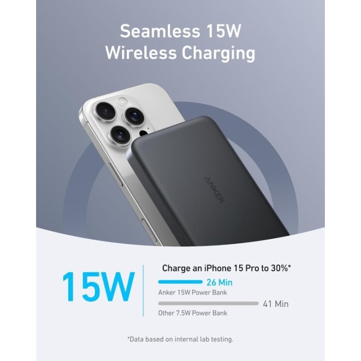 Anker MagGo Powerbank 10000mAh Magnética Qi2 Ultra Slim Negra