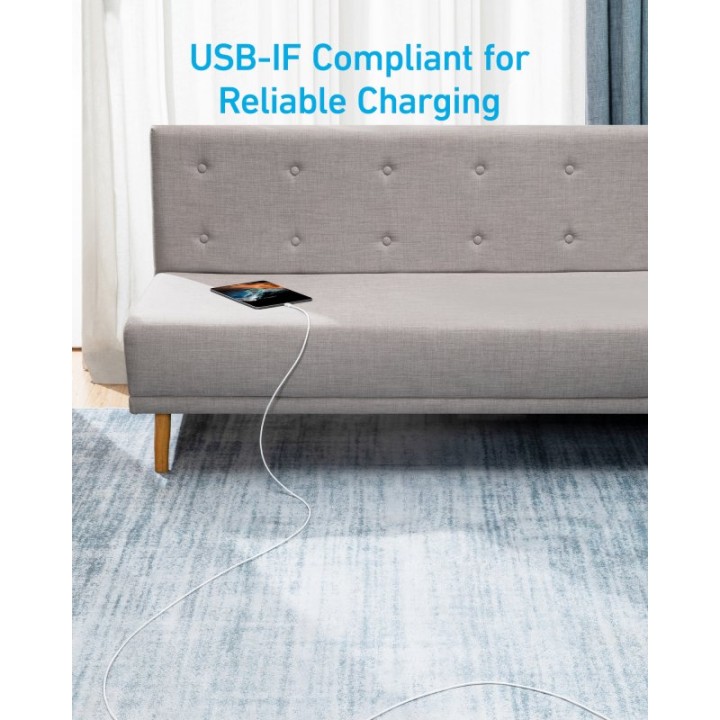 Anker Cable USB-C a USB-C Nylon 3m 60W Blanco