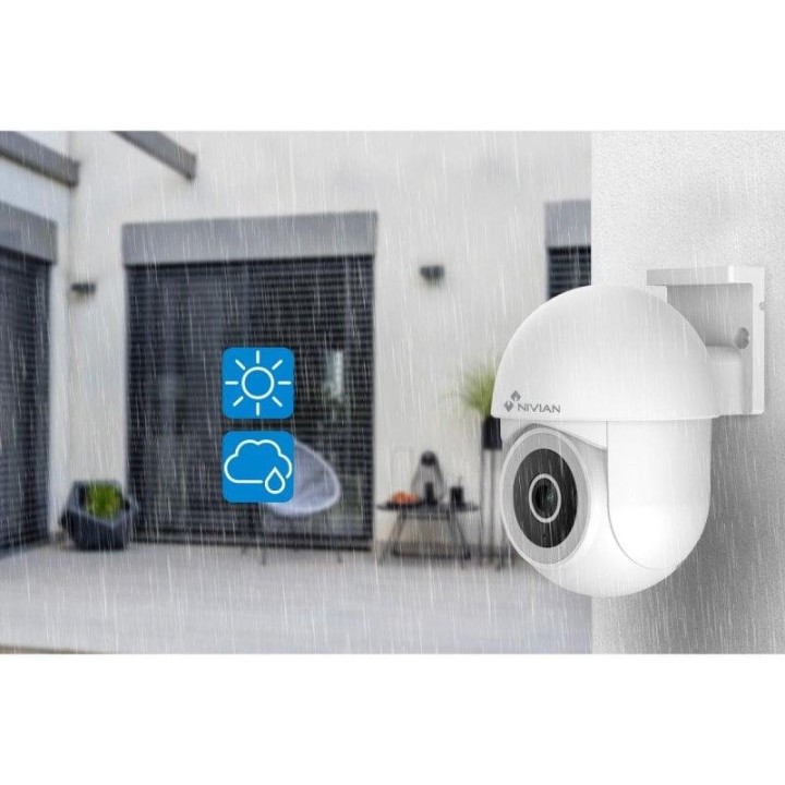 Nivian NVS-IPC-0S4-L-MINI Cámara de Seguridad Exterior PTZ WiFi IP SuperHD 2K 355º Visión Nocturna