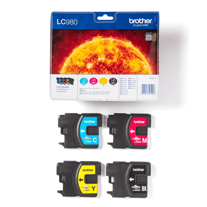 Tinta Brother Pack Negro/Tricolor (LC980VALBP)