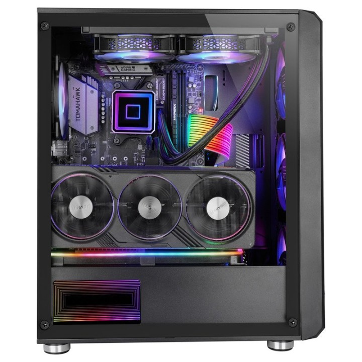 Mars Gaming MC-VAULT Caja Gaming ATX 4x Ventiladores ARGB 12cm Frontal Mesh Cristal Templado Negro