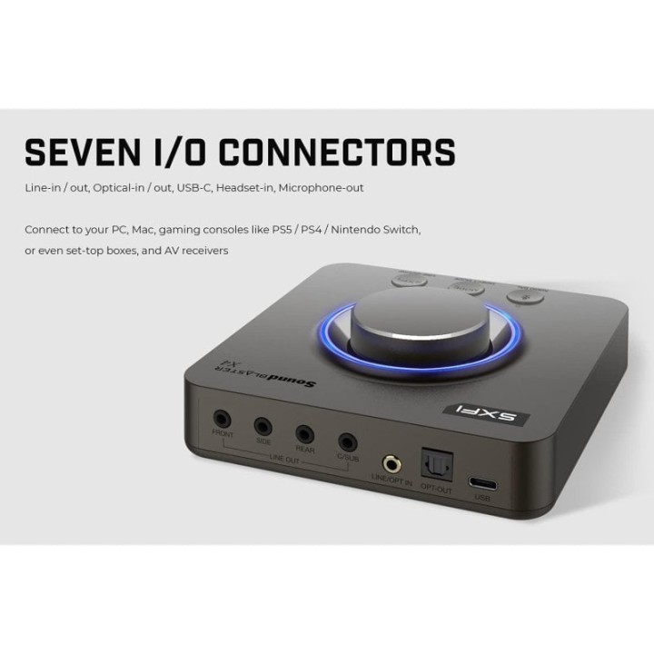 Creative Sound Blaster X4 DAC Tarjeta de Sonido Externa USB Super X-FI 7.1