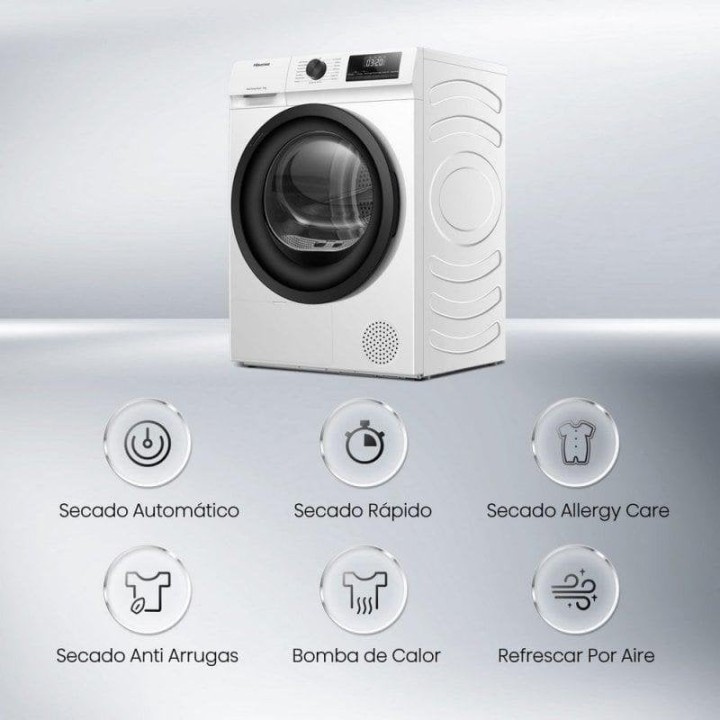Hisense DHQE800BW2 Secadora de Bomba de Calor Carga Frontal 8Kg D Blanca