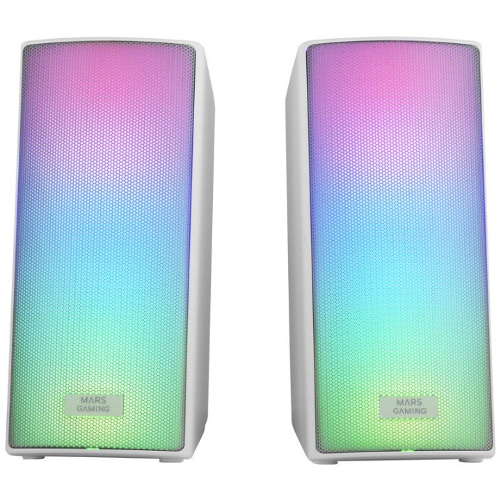 Mars Gaming MSRGB2 Altavoces Compactos Bluetooth 5.3 RGB DSP Frontal 15W Blanco