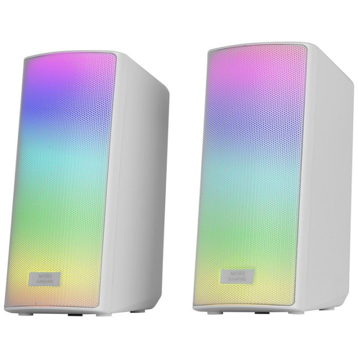 Mars Gaming MSRGB2 Altavoces Compactos Bluetooth 5.3 RGB DSP Frontal 15W Blanco