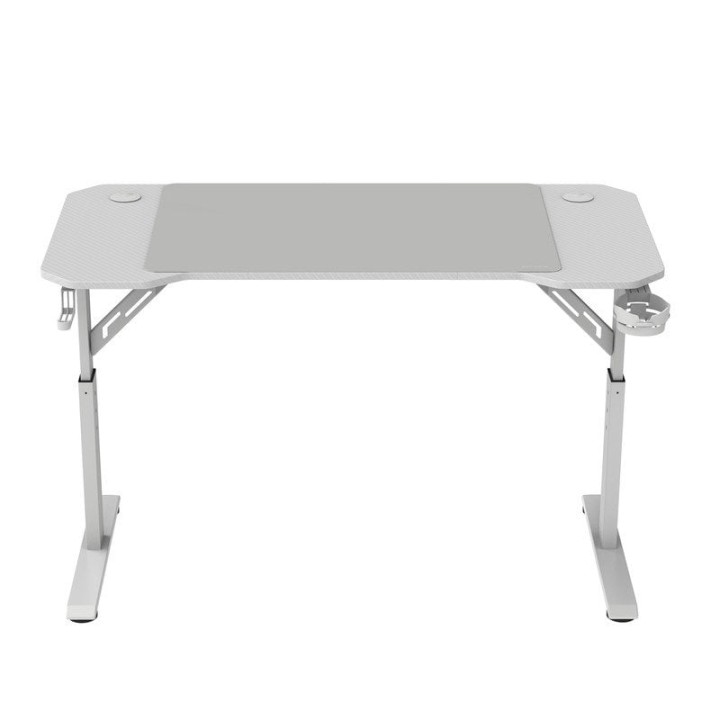 Mars Gaming MGD-ERGO120 Mesa Altura Ajustable 3 Posiciones Ergonómica Alfombrilla 120x60cm Blanco
