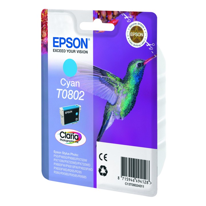 Tinta Epson T0802 Cian Photo 7.4ml (C13T08024011)