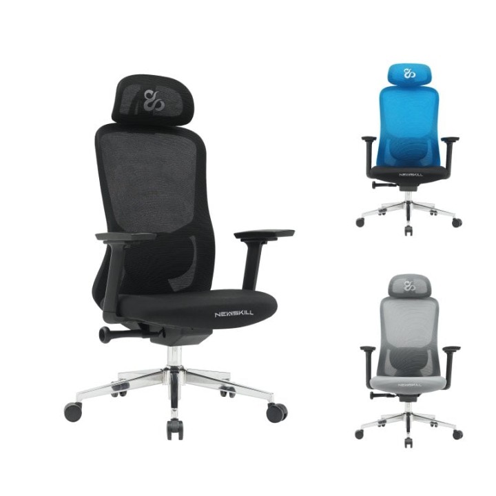 Newskill Nue Silla Gaming Ergonómica Malla Transpirable con Soporte Lumbar Negro