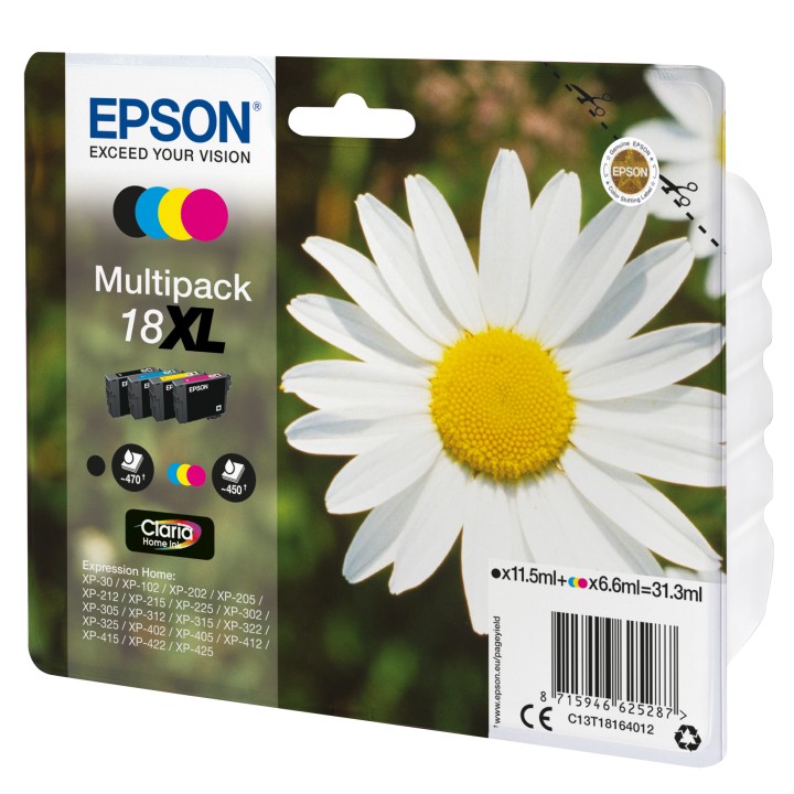 Tinta Epson 18XL T1816 Pack Negro/Color (C13T18164012)