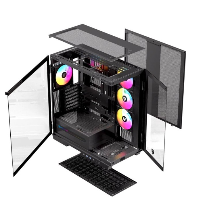 Nfortec Ursa ARGB Semi Torre E-ATX Doble Cristal Templado USB-C Negra