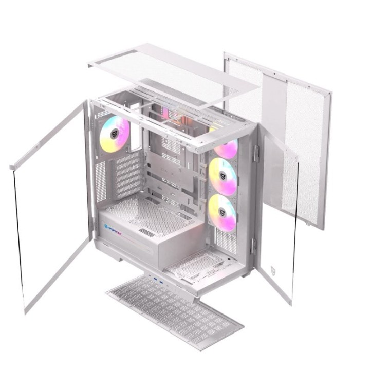 Nfortec Ursa ARGB Semi Torre E-ATX Doble Cristal Templado USB-C Blanca