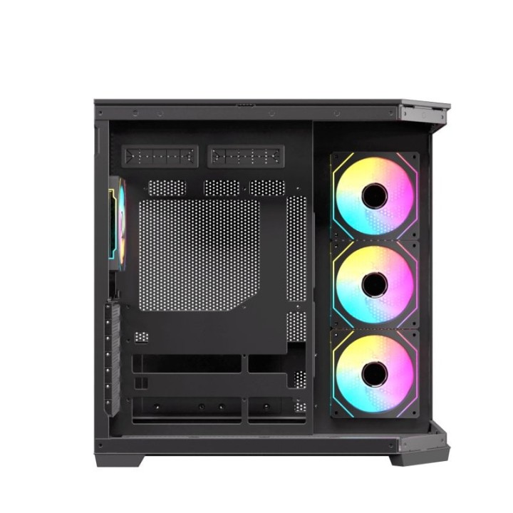 Nfortec Pulsar ARGB Semi Torre ATX con Doble Cristal Templado 4 Ventiladores Backrouting Negra