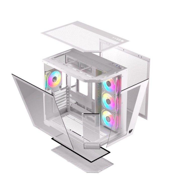 Nfortec Pulsar ATX A-RGB Torre PC Gaming Blanca