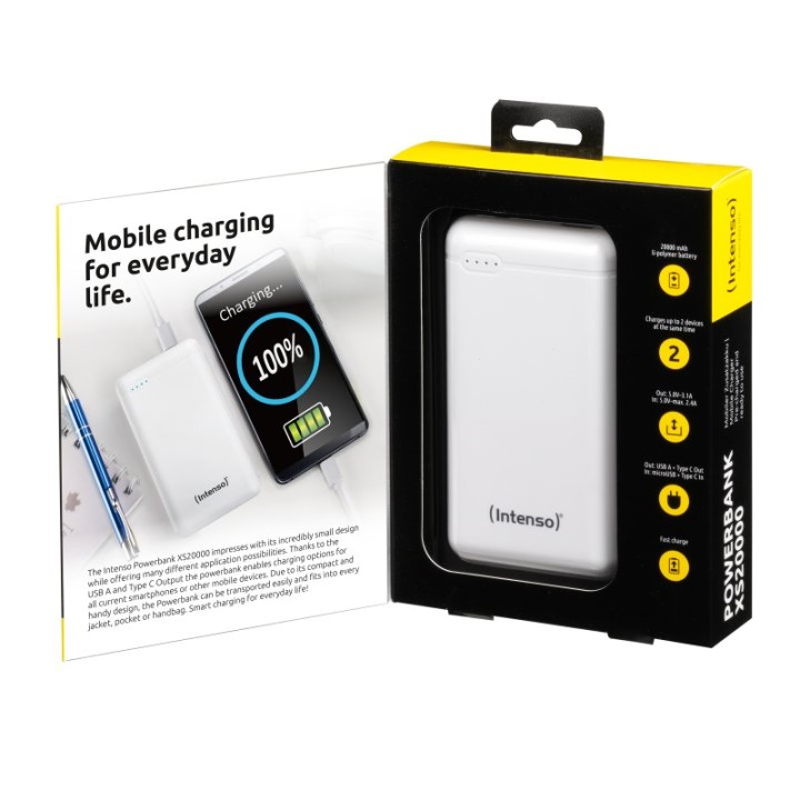 Intenso XS20000 Powerbank Batería Portátil USB-C/USB 20000mAh Blanco