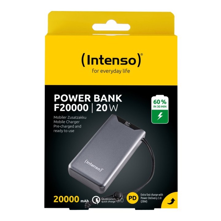 Intenso F20000 Powerbank Batería Portátil USB-C/USB 20000mAh Gris