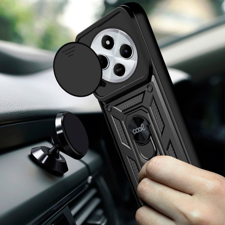 Cool Carcasa para Xiaomi Redmi 14C / POCO C75 Hard Ring Negro