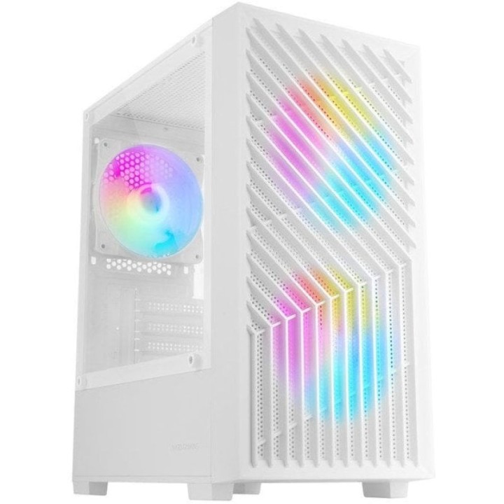 Mars Gaming MC-Vortex Caja Gaming Micro ATX Cristal Templado 3x Ventiladores FRGB 12cm Blanco