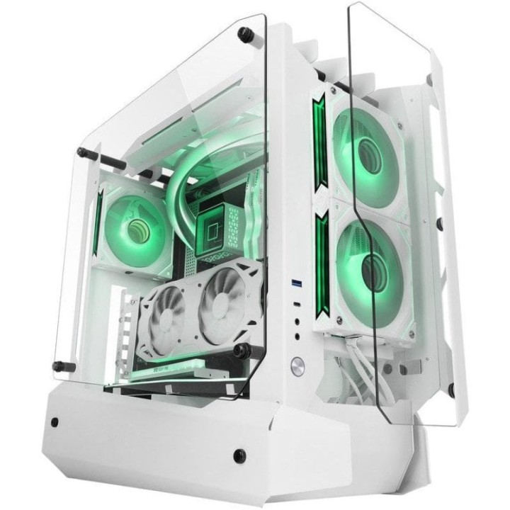 Mars Gaming MC-Edge Caja Gaming ATX Diseño Open Air Triple Cristal Templado USB-C USB 3.0 Blanco