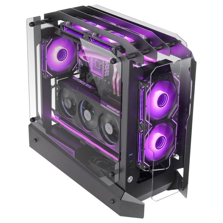 Mars Gaming MC-Edge Caja Gaming ATX Diseño Open Air Triple Cristal Templado USB-C USB 3.0 Negro