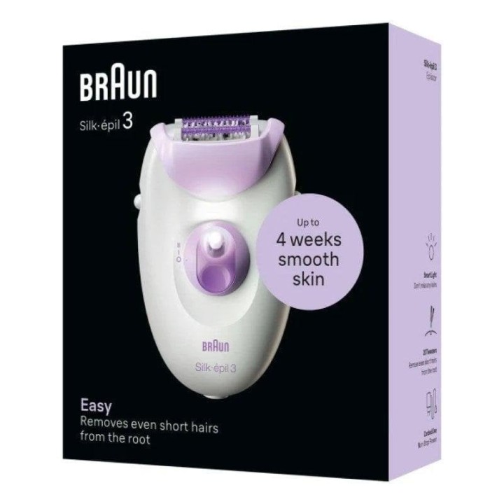 Braun Silk-épil 3 3-000 Depiladora de Pinzas con Luz Integrada y Cabezal para Masaje