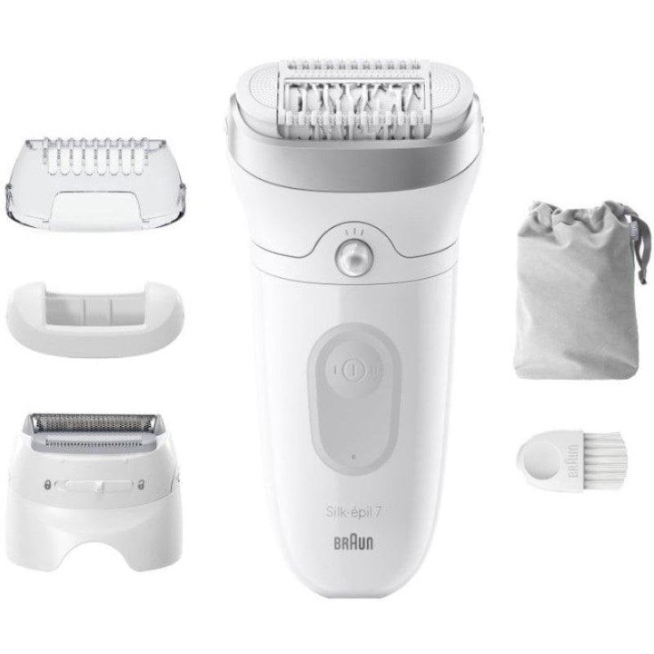 Braun Silk-épil SE7-041 Wet & Dry Depiladora Eléctrica 3 cabezales Gris