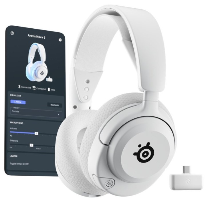 SteelSeries Arctis Nova 5P Auriculares Gaming Inalámbricos Blancos