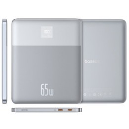 Baseus Blade2 PowerBank Cargador para Portátil 65W USB-C 12000mAh Display LED Plata