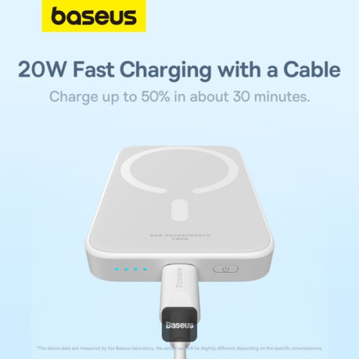 Baseus Mini Air PowerBank Inalámbrico MagSafe 20W USB-C 6000mAh Blanco
