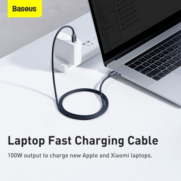 Baseus Crystal Shine Cable Trenzado USB-C a USB-C 100W 1.2m Negro
