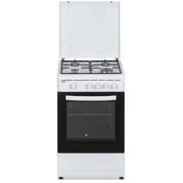 Svan SKKG4500TM Cocina de Gas con Horno 4 Zonas 55L con Tapa 50cm Blanco