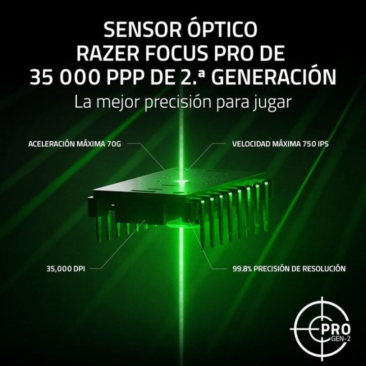 Razer Basilisk V3 Pro 35K Ratón Gaming Óptico Inalámbrico RGB 35000 DPI Blanco