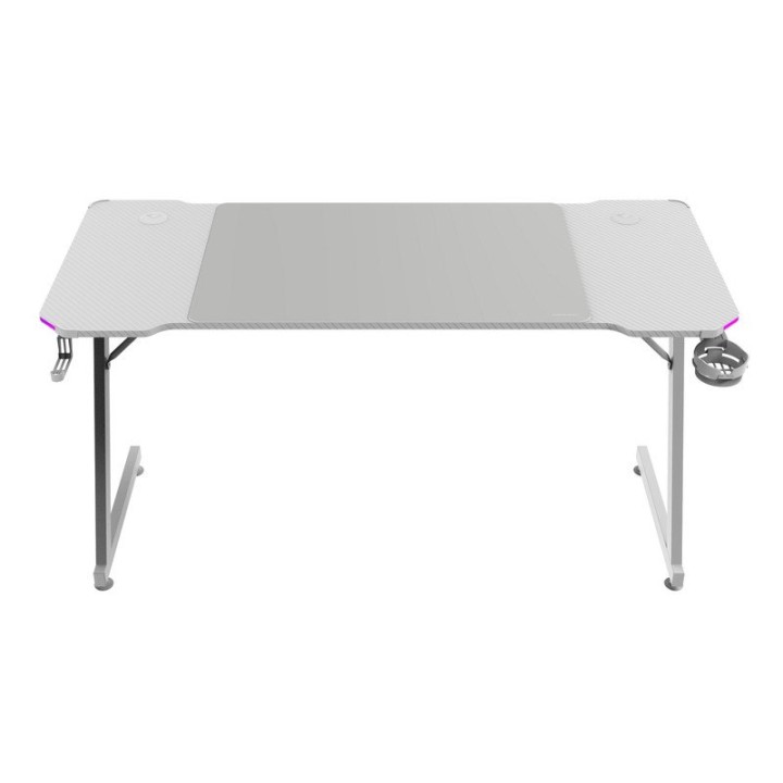 Mars Gaming MGD-X140RGB Mesa Ergonómica ARGB Mando Alfombrilla XXL Soportes Externos 140x60cm Blanco