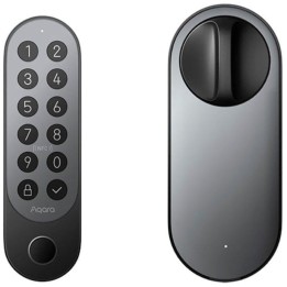 Aqara Smart Lock U200 Kit Cerradura Inteligente Matter, Negra, con Etiqueta NFC y accesorios