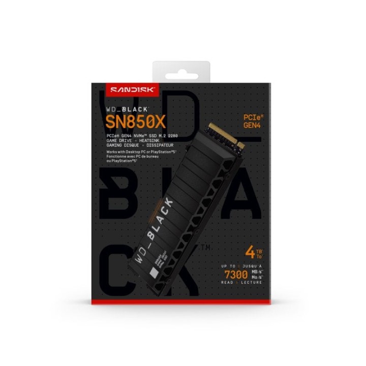WD Black SN850X 4TB Disco SSD 7300MB/S con Disipador NVMe PCIe 4.0 M.2 Gen4 16GT/s